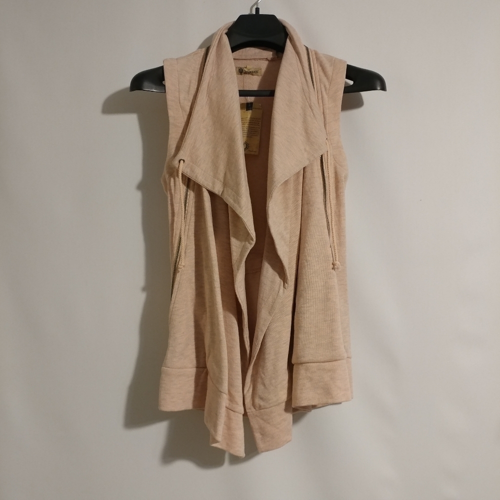 NWT Democracy Long Cascading Collar Zipped Vest - Picture 2 of 8